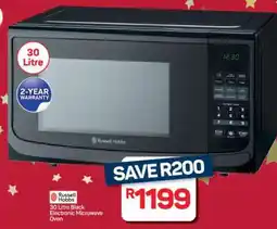 Pick n Pay Hypermarket Russell Hobbs 30 Litre Black Electronic Microwave Oven offer