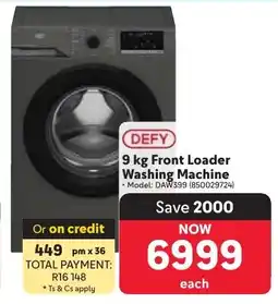 Makro Defy Front Loader Washing Machine offer