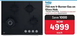 Makro Beko 4-Burner Gas on Glass Hob offer