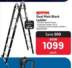Makro Tradequip Dual Matt Black Ladder offer
