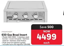 Makro Megamaster 630 Gas Braai Insert offer