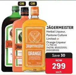 Makro Jägermeister Herbal Liqueur, Pantone Culture Limited or Orange Liqueur offer