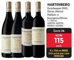 Makro HARTENBERG Doorkeeper SMG, Shiraz, Merlot Malbec or Sauvignon/ Shiraz offer