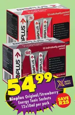 Shoprite Bioplus Original/ Strawberry Energy Tonic Sachets offer