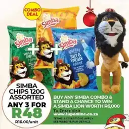 1UP Simba chips assorted offer