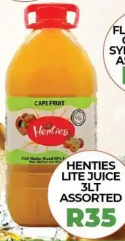1UP Henties lite juice assorted offer
