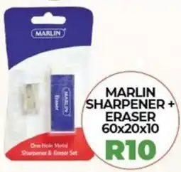 1UP Marlin sharpener + eraser offer