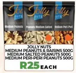 1UP Jolly nuts medium peanuts & raisins, medium salted peanuts, medium peri-peri peanuts offer