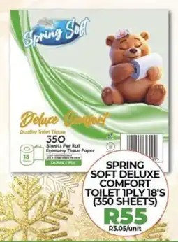 1UP Spring soft deluxe comfort toilet 1ply offer