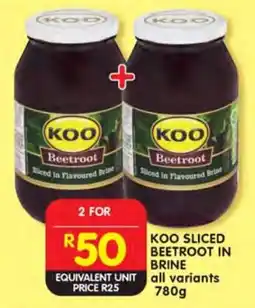 Shoprite Koo sliced beetroot in brine offer