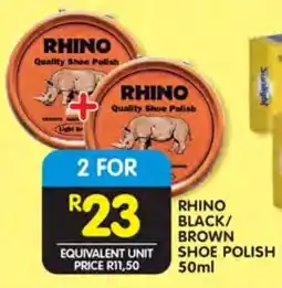 Shoprite Rhino black/ brown shoe polish offer
