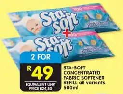 Shoprite Sta-soft concentrated fabric softener refill offer