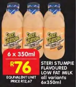 Shoprite Steri stumpie flavoured low fat milk offer