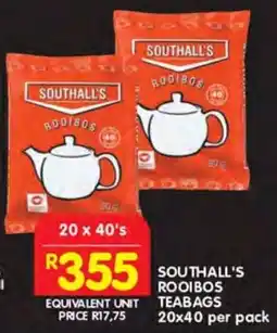 Shoprite Southall's rooibos teabags offer