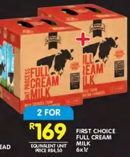 Shoprite First choice full cream milk offer
