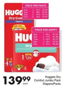 Save Huggies Dry Comfort Jumbo Pack Diapers/ Pants offer