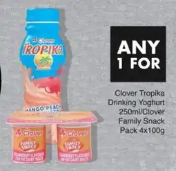 Save Clover Tropika Drinking Yoghurt/ Clover Family Snack Pack offer