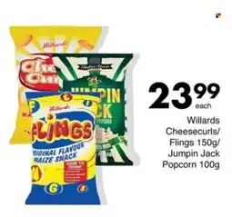 Save Willards Cheesecurls/ Flings/ Jumpin Jack Popcorn offer
