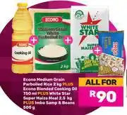 Game Econo Medium Grain Parboiled Rice 2Kg + Econo Blended Cooking Oil 750ml-For All offer