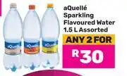 Game Aquelle Sparkling Flavoured Water-For 2 x 1.5L offer