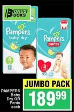 Choppies PAMPERS Baby Dry OR Pants offer