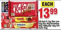 Choppies Kit Kat/ Bar one/ Tex/ Smarties/ Milkybar OR Aero offer