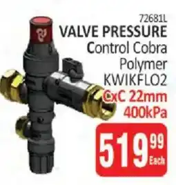 KitKat Cash and Carry Valve Pressure Control Cobra Polymer offer