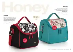 Honey Fashion Accessories Honey Black nylon insulated lunch bag with red trim or Teal nylon insulated lunch bag offer