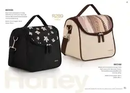 Honey Fashion Accessories Honey black nylon insulated lunch bag or Beige nylon insulated lunch bag offer