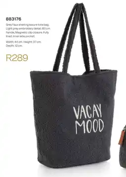 Honey Fashion Accessories Honey Grey faux sherling leisure tote bag offer