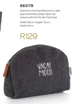 Honey Fashion Accessories Honey grey faux sherling utility pouch offer