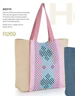 Honey Fashion Accessories Honey neutral raffia woven leisure tote bag offer