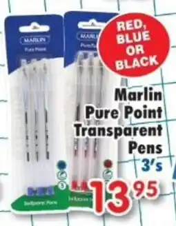 DB Cash And Carry Marlin Pure Point Transparent Pens offer