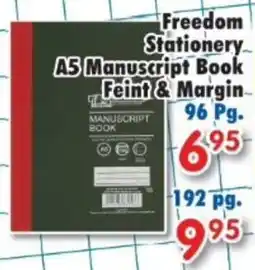 DB Cash And Carry Freedom Stationery A5 Manuscript Book Feint & Margin offer