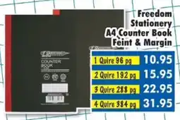 DB Cash And Carry Freedom Stationery A4 Counter Book Feint & Margin offer