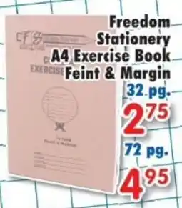 DB Cash And Carry Freedom Stationery A4 Exercise Book Feint & Margin offer