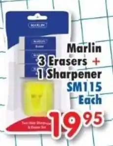 DB Cash And Carry Marlin Erasers + Sharpener offer