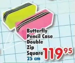DB Cash And Carry Butterfly Pencil Case Double Zip Square offer