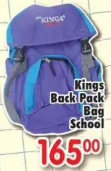 DB Cash And Carry Kings Back Pack Bag School offer