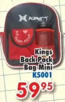 DB Cash And Carry Kings Back Pack Bag Mini offer