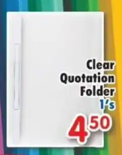 DB Cash And Carry Clear Quotation Folder offer