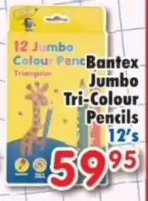 DB Cash And Carry Bantex Jumbo Tri-Colour Pencils offer