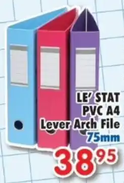 DB Cash And Carry LE' STAT PVC A4 Lever Arch File offer