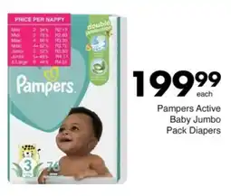 Save Pampers Active Baby Jumbo Pack Diapers offer