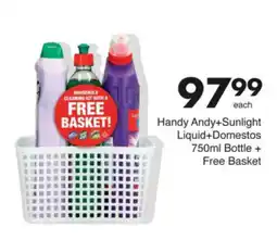 Save Handy Andy + Sunlight Liquid + Domestos Bottle offer