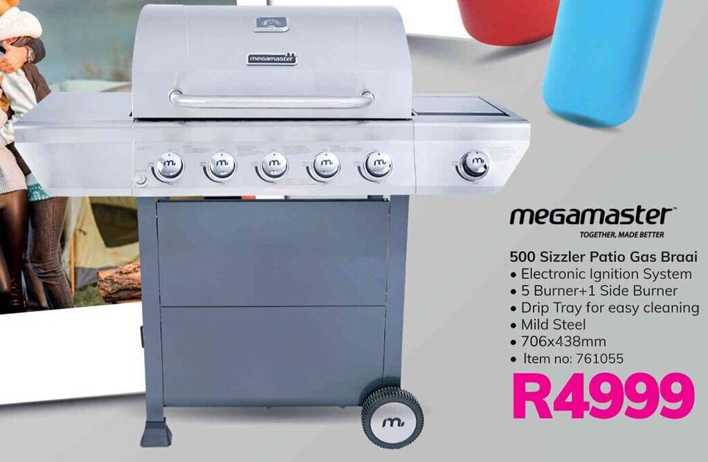 Megamaster 500 Sizzler Patio Gas Braai offer at Game