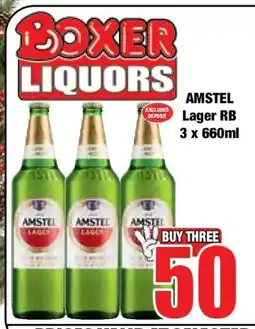 Boxer AMSTEL LAGER RB 3 X 660ML offer