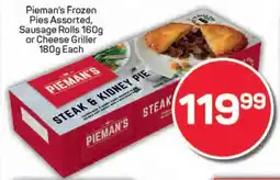 Pick n Pay Pieman's Frozen Pies Assorted, Sausage Rolls or Cheese Griller offer