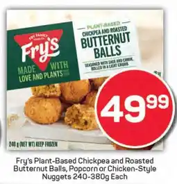 Pick n Pay Fry's Plant-Based Chickpea and Roasted Butternut Balls, Popcorn or Chicken-Style Nuggets offer