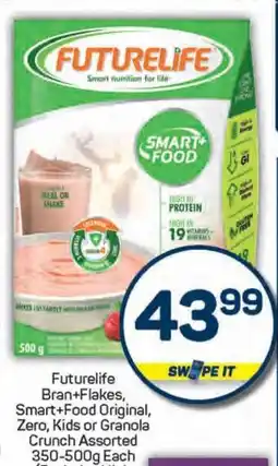 Pick n Pay Futurelife Bran+Flakes, Smart+Food Original, Zero, Kids or Granola Crunch Assorted offer